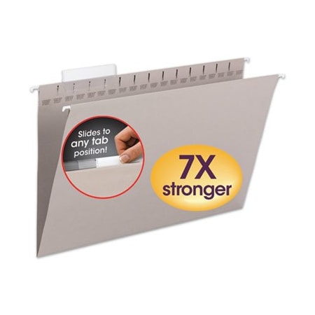 Smead Smead, TUFF HANGING FOLDERS WITH EASY SLIDE TAB, LEGAL SIZE, 1/3-CUT TAB, STEEL GRAY, 18PK 64093